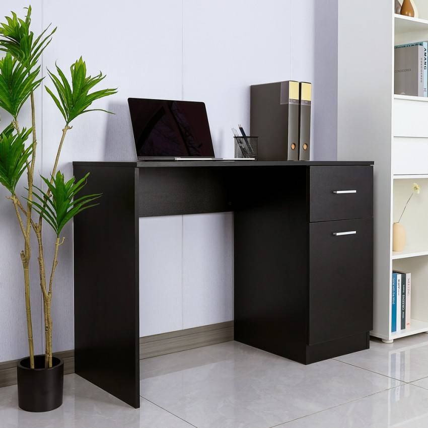 Scrivania moderna compatta robusta nera 110x45 cm Wanda