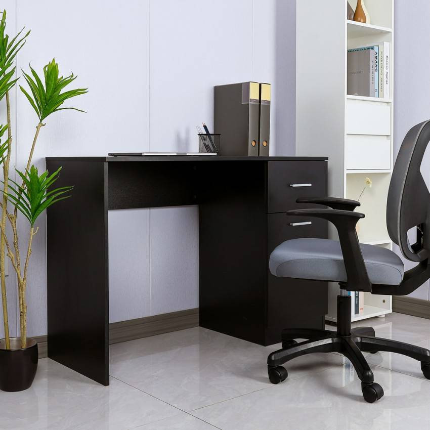 Scrivania moderna compatta robusta nera 110x45 cm Wanda