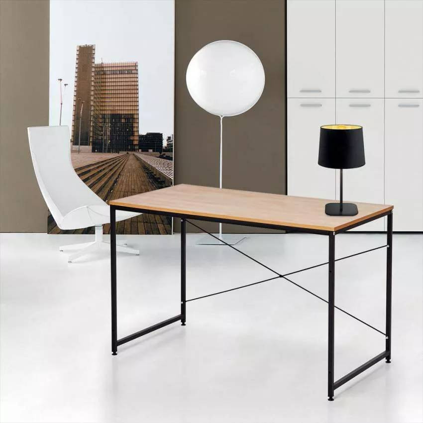 Scrivania in metallo e legno 150x60 industriale robusta Alba