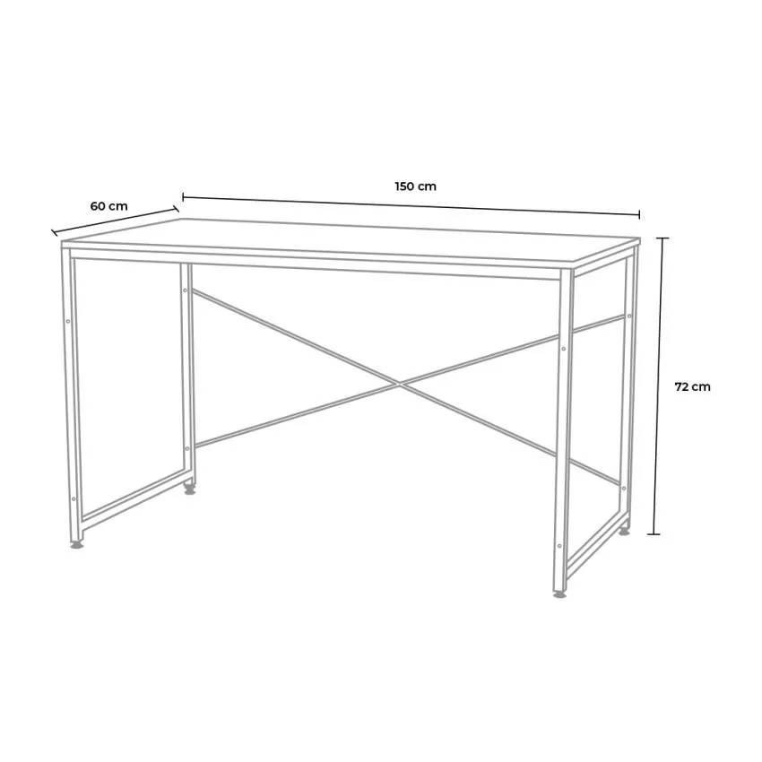 Scrivania in metallo e legno 150x60 industriale robusta Alba