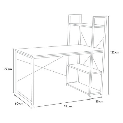 Scrivania angolare stile industriale 120x60 Cecilia