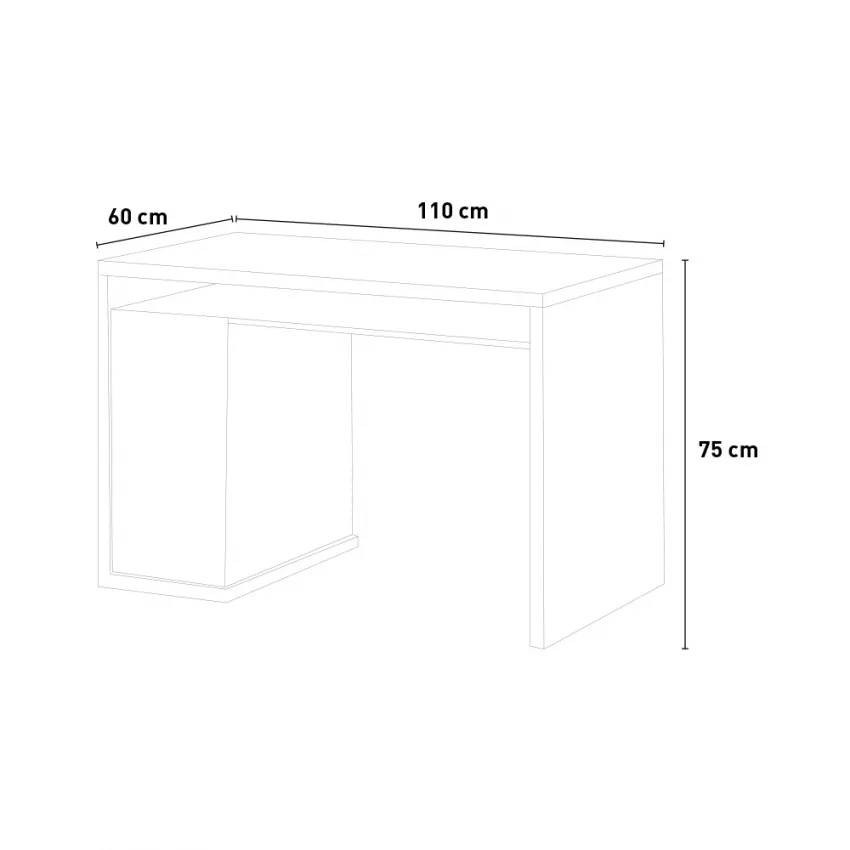 Scrivania bianca moderna 3 cassetti stile moderno 110x60 cm Fabiana