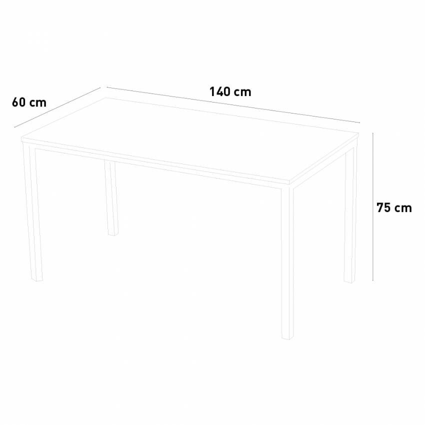 Scrivania 140x60 stile industriale moderno Irene