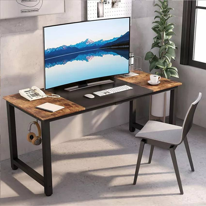 Scrivania industriale in metallo gancio per cuffie incluso 160x60 Lia