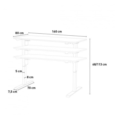 Scrivania elettrica regolabile in altezza 160x80 Giulia
