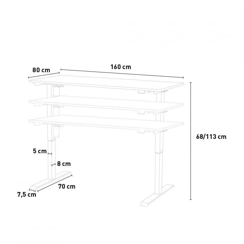 Scrivania elettrica regolabile in altezza 160x80 Giulia