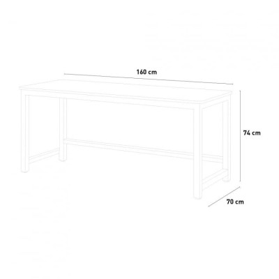 Scrivania telelavoro 160x70 in metallo minimalista Raffaele