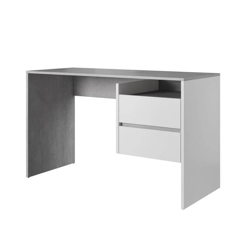 Scrivania moderna in legno bianco robusta design 125x52 Sebastiano