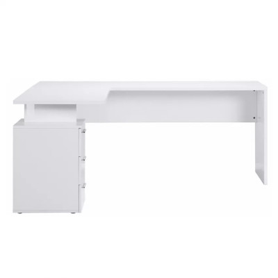 Scrivania angolare moderna 180x160 con comò a 3 cassetti Enrico