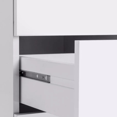 Scrivania angolare moderna 180x160 con comò a 3 cassetti Enrico