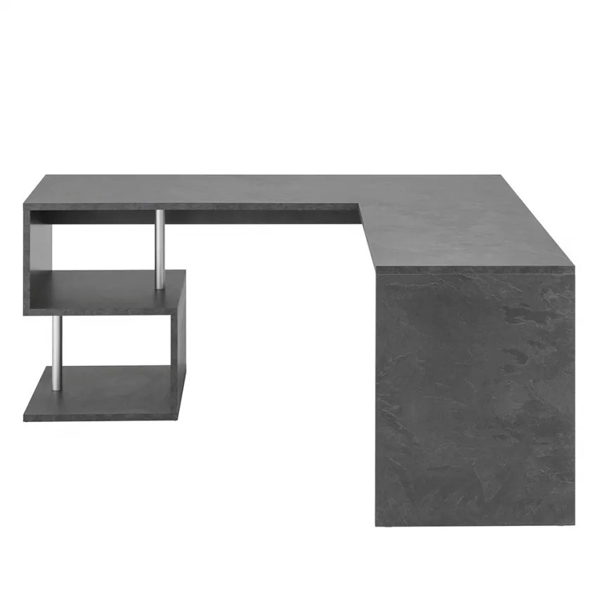 Scrivania angolare moderna 180x160 grigio antracite design Isabella
