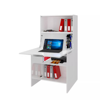 Scrivania pieghevole 70x35 con armadio e scaffale retrattile Marta