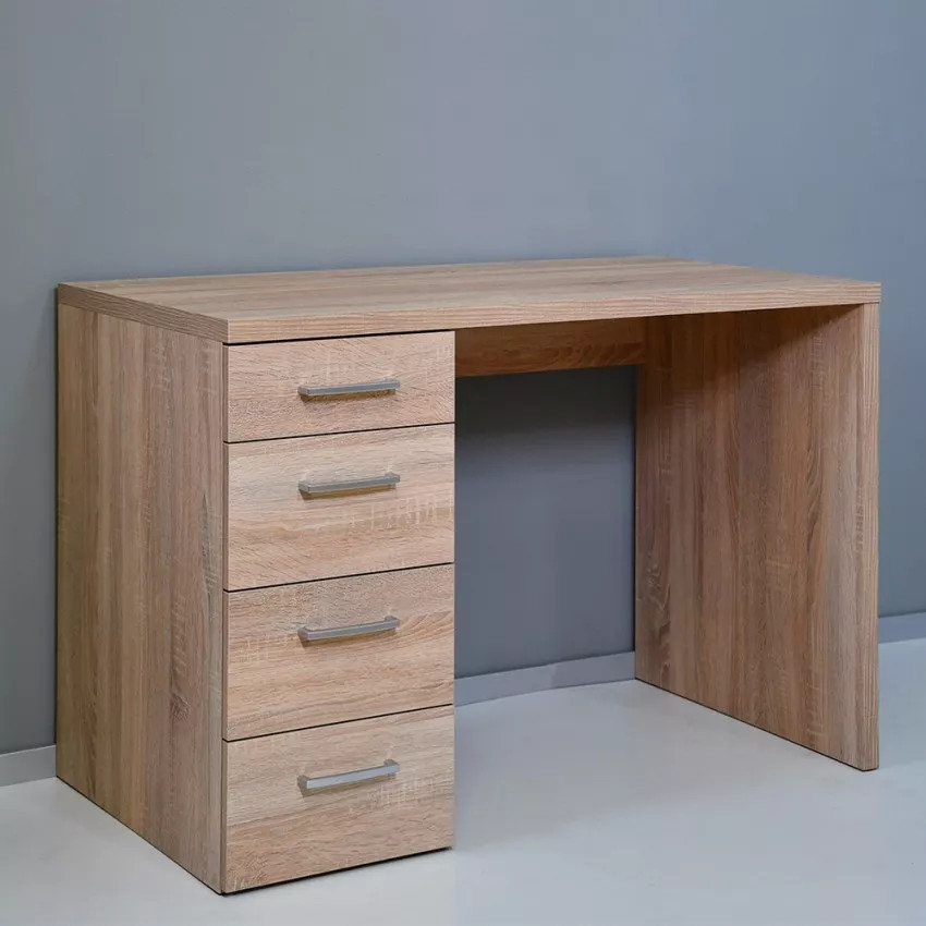 Scrivania moderna in legno con contenitore 4 cassetti design Elena