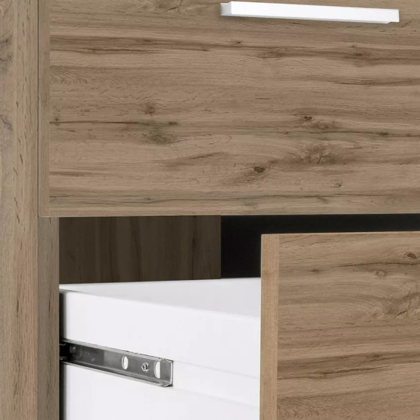 Scrivania angolare in legno moderna con 3 cassetti Matteo