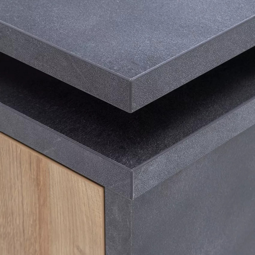 Scrivania in legno scaffale e porta 140x69cm moderna robusta Domenica
