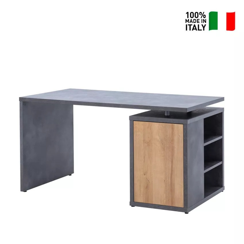 Scrivania in legno scaffale e porta 140x69cm moderna robusta Domenica