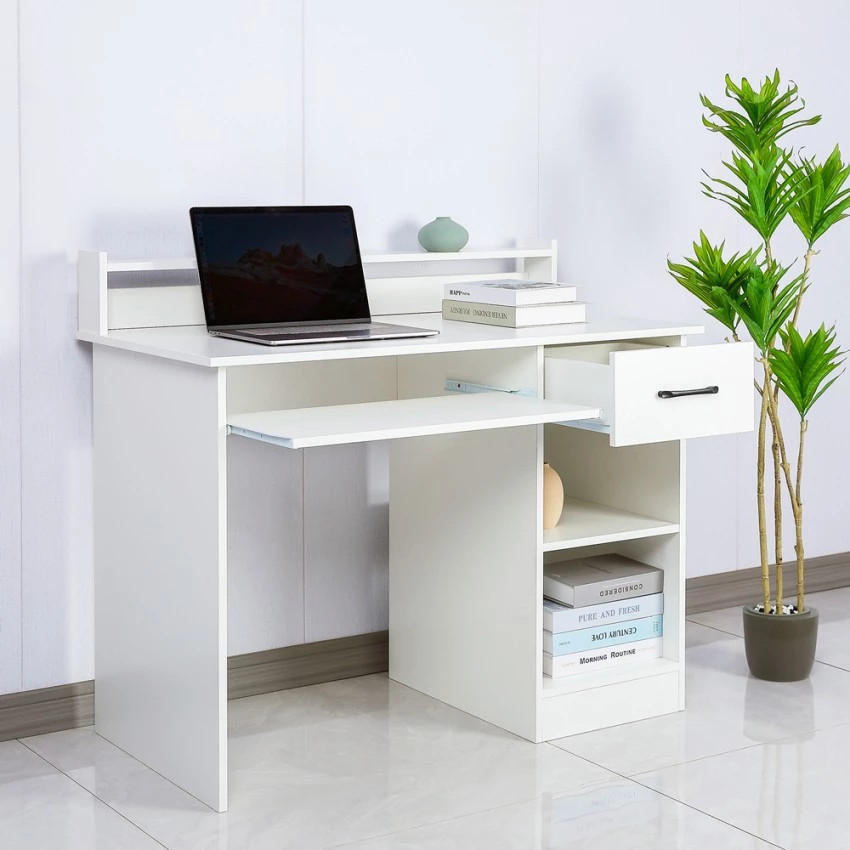 Scrivania compatta alta 106x56 con cassetto e piano scorrevole Renata