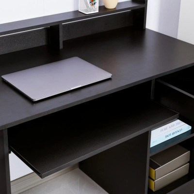 Scrivania nera compatta con cassetti multiuso 106x56 Vito