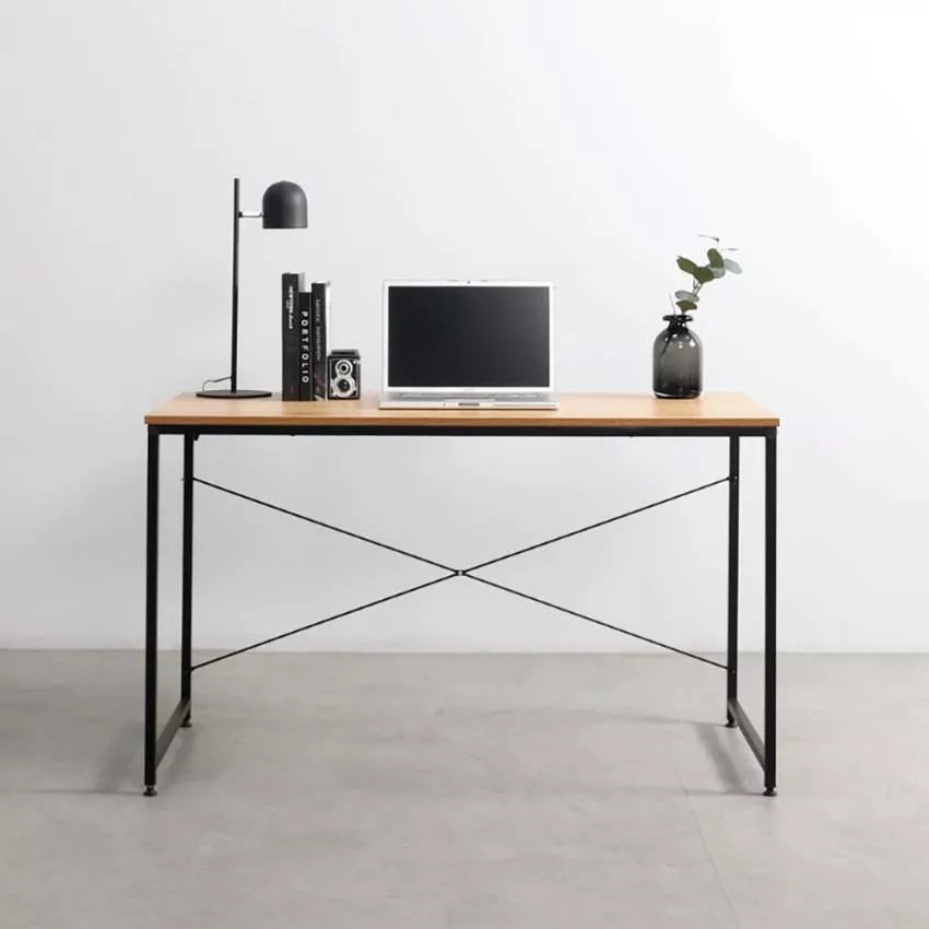 Scrivania in metallo e legno 150x60 industriale robusta Alba