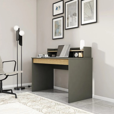Scrivania in legno di design moderno ribalta e libreria 120x60 Brando