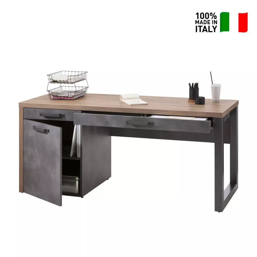 Scrivania da studio 170x69 con cassetti e porta Elisa