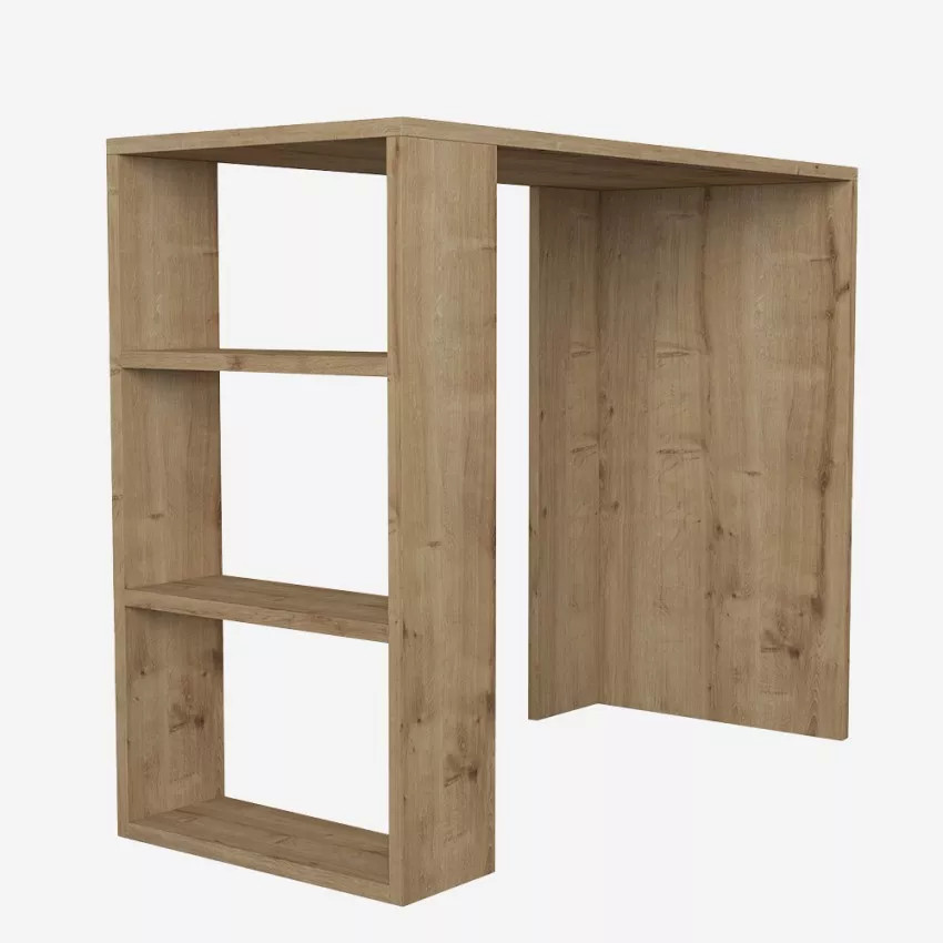 Scrivania moderna da studio e lavoro in legno con 3 scaffali Nadia