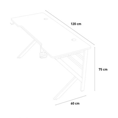 Scrivania da gaming LED portabicchiere design 120x60 Salvatore