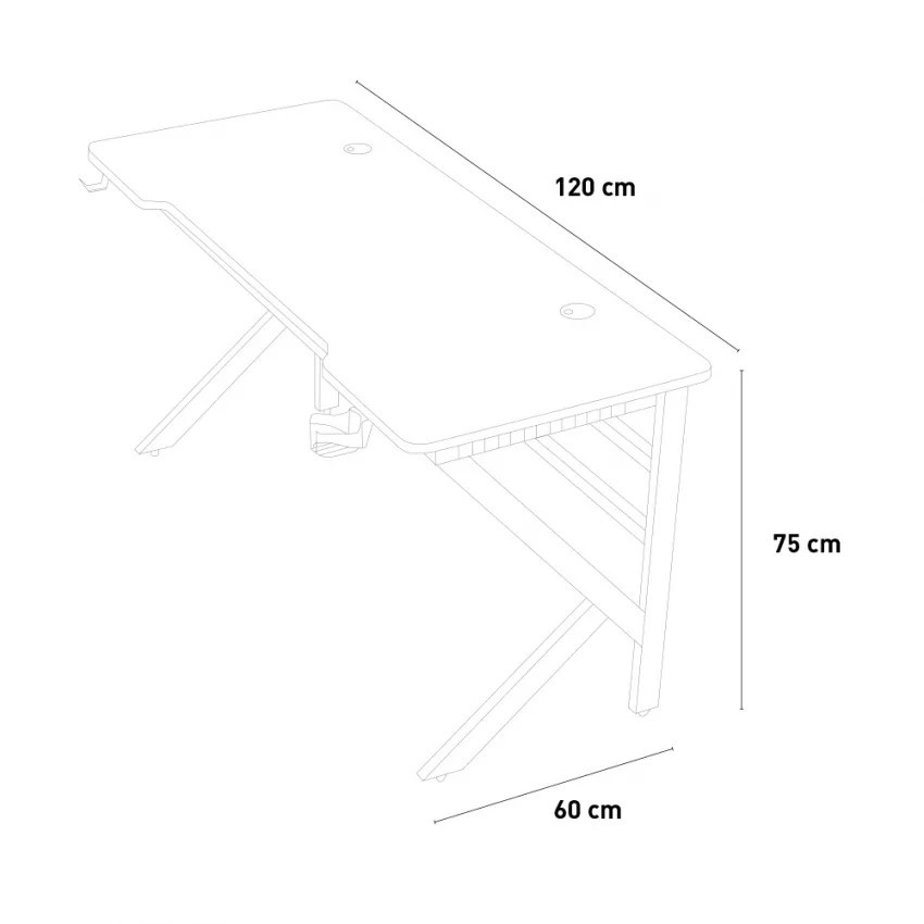 Scrivania da gaming LED portabicchiere design 120x60 Salvatore