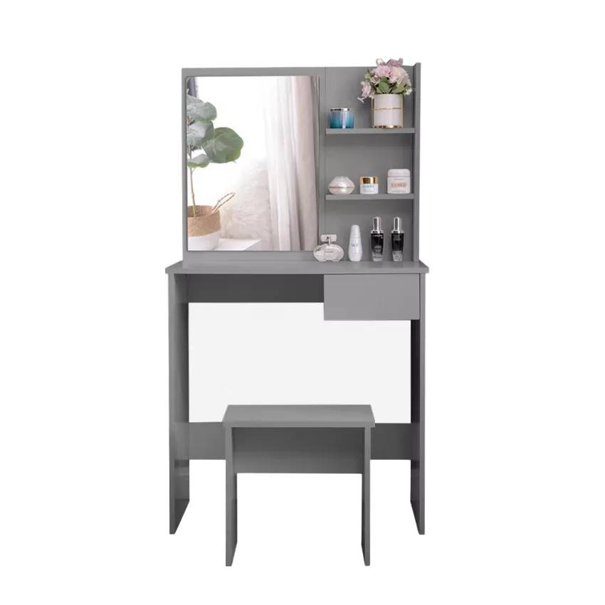 Postazione trucco angolare con 3 specchi LED design moderno Hepburn