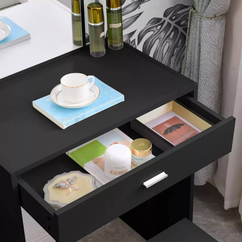 Postazione trucco con cassetto e specchio Streep