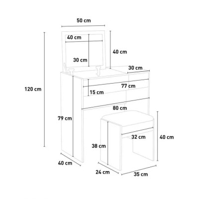 Postazione trucco moderno e di design Portman