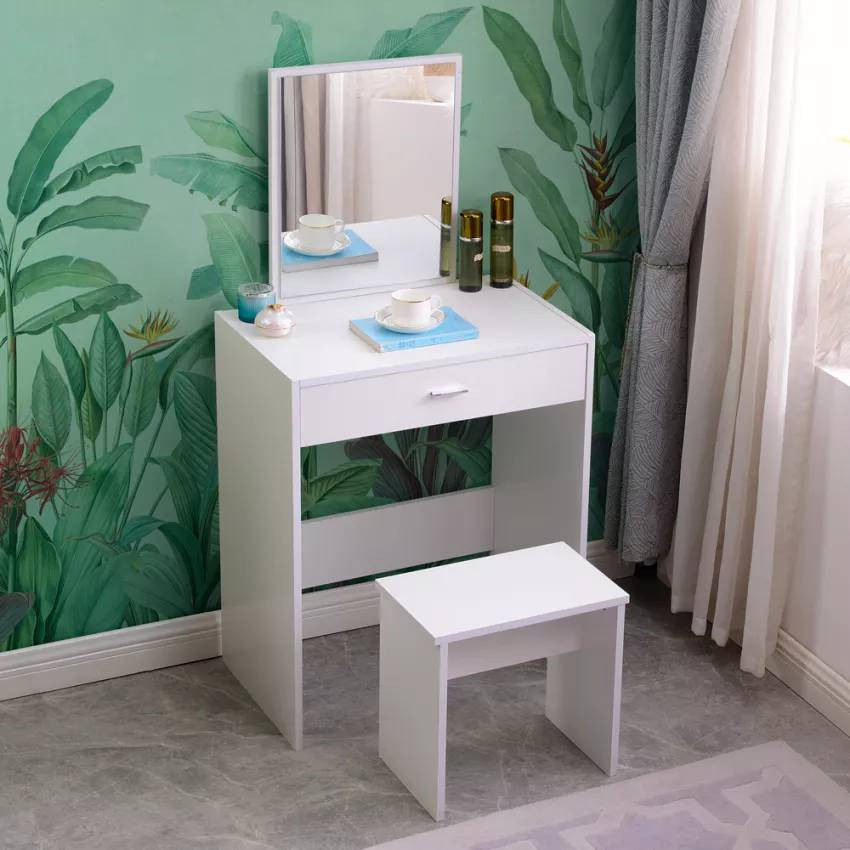 Postazione trucco coiffeuse di design moderno con sgabello Roberts