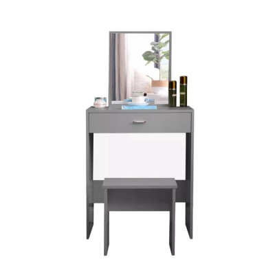 Postazione trucco grigio con cassetti e specchio Stone