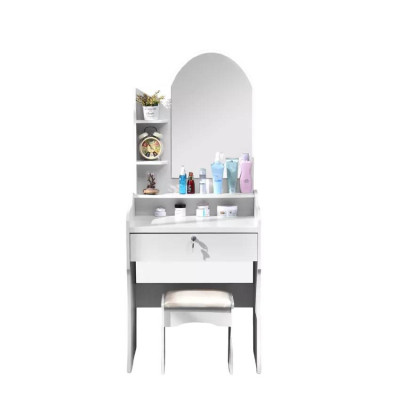 Postazione trucco con specchio e sgabello moderno Bullock