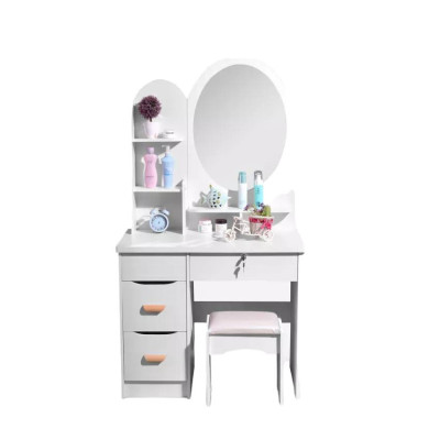 Postazione trucco con sgabello e specchio Lawrence