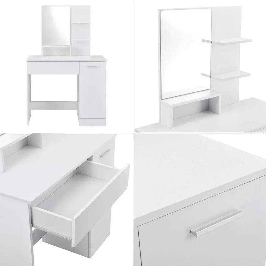 Postazione trucco con cassetto e specchio moderno Ryan