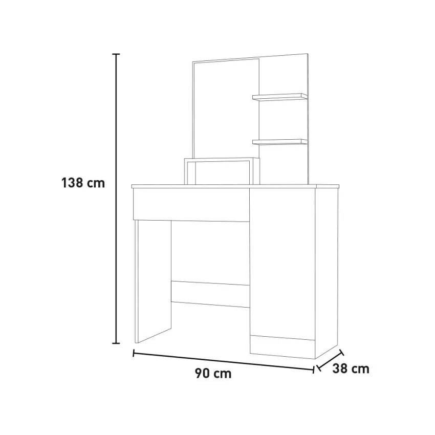 Postazione trucco con cassetto e specchio moderno Ryan