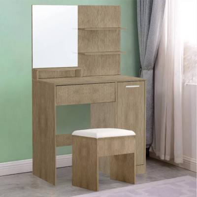 Postazione trucco moderno con specchio e armadietto in legno Johnson