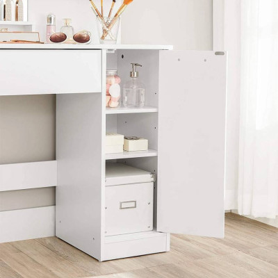 Postazione trucco con specchio sgabello e armadietto Vikander