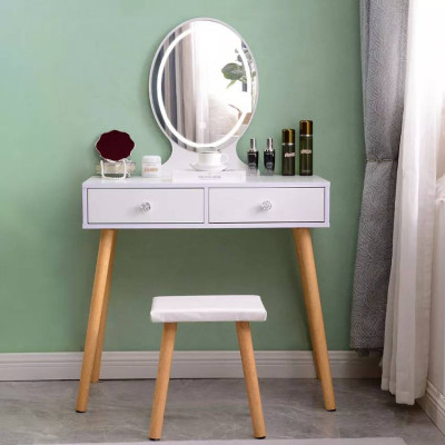 Postazione trucco moderno con specchio LED cassetti e sgabello Lopez