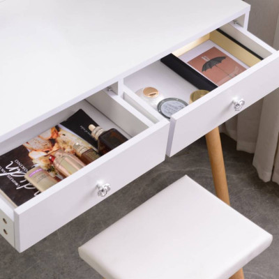 Postazione trucco moderno con specchio LED cassetti e sgabello Lopez