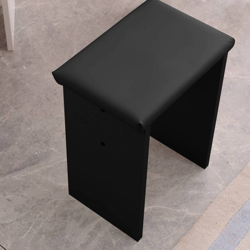 Postazione trucco nero ad angolo con 3 specchi LED Hale