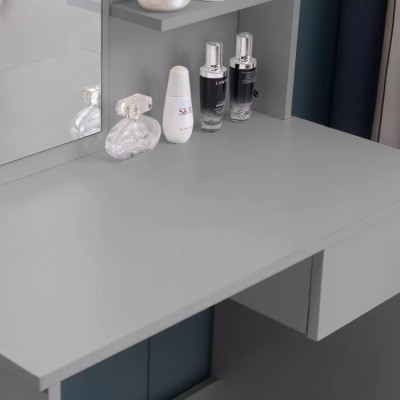Postazione trucco angolare con 3 specchi LED design moderno Hepburn