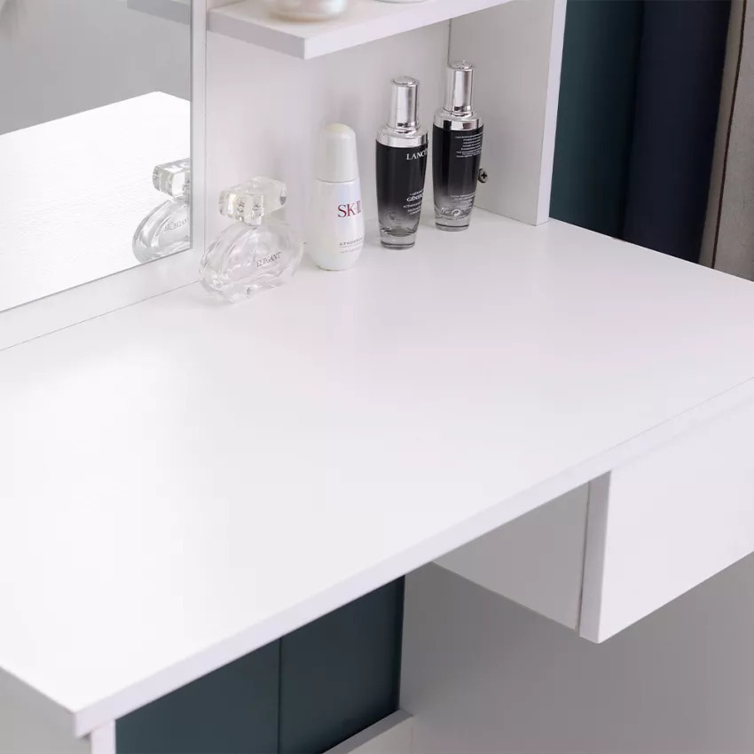 Postazione trucco con specchio cassetto e sgabello Jolie