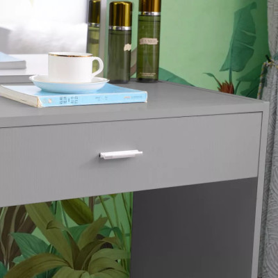 Postazione trucco grigio con cassetti e specchio Stone