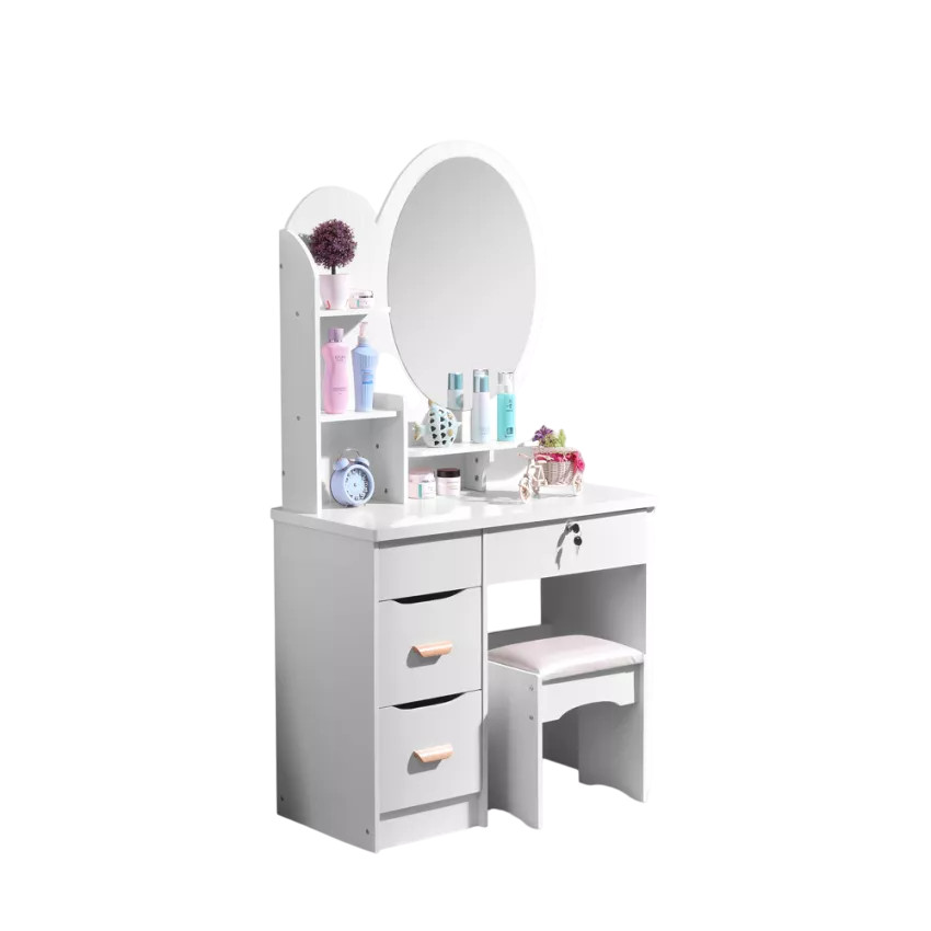 Postazione trucco con sgabello e specchio Lawrence