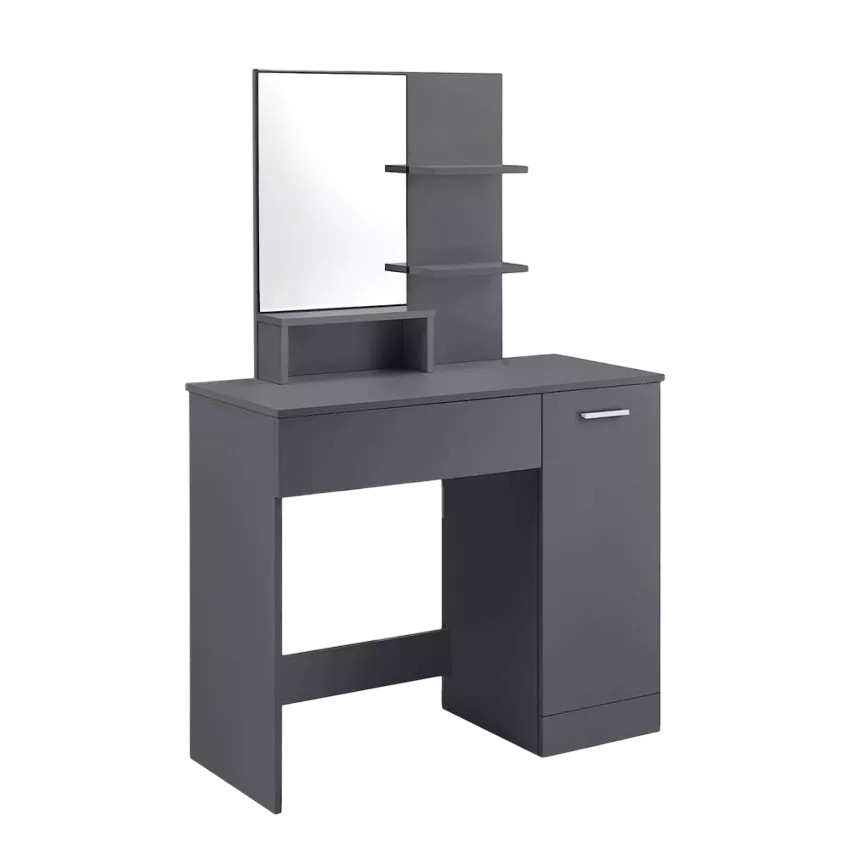 Postazione trucco con cassetto sgabello e specchio Mirren