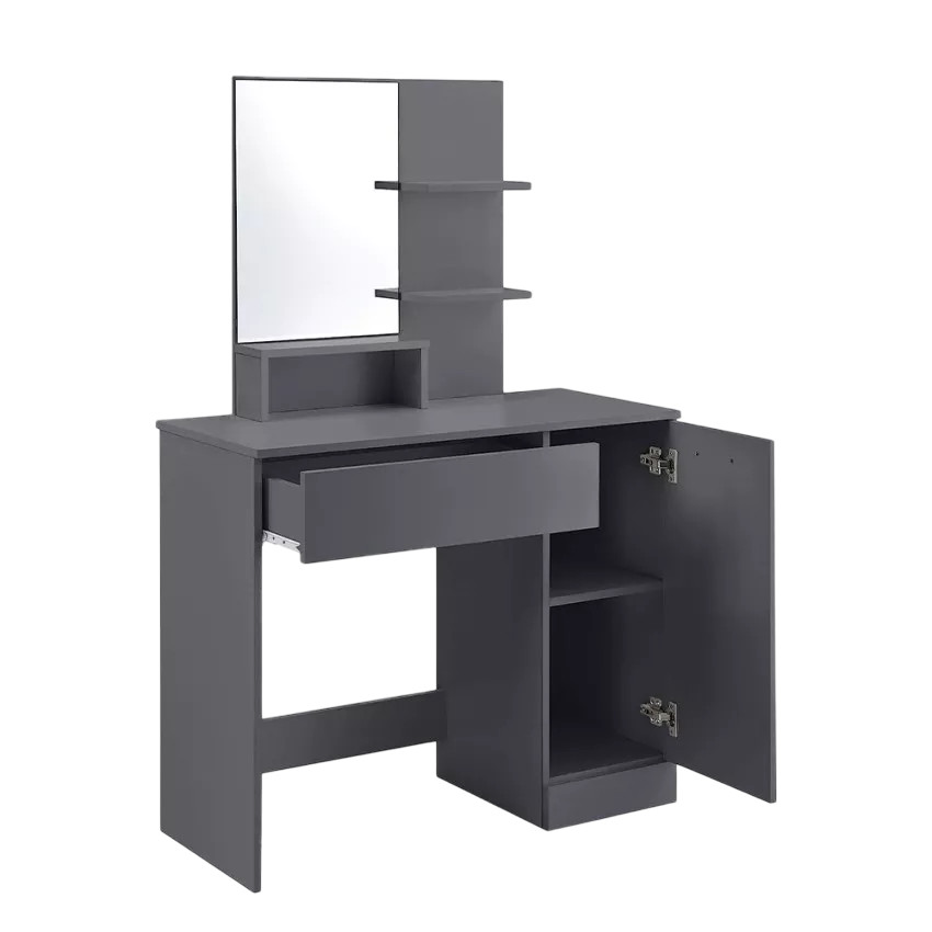 Postazione trucco con cassetto sgabello e specchio Mirren