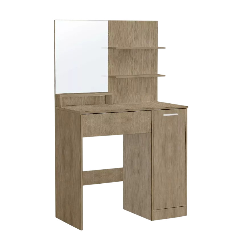 Postazione trucco moderno con specchio e armadietto in legno Johnson
