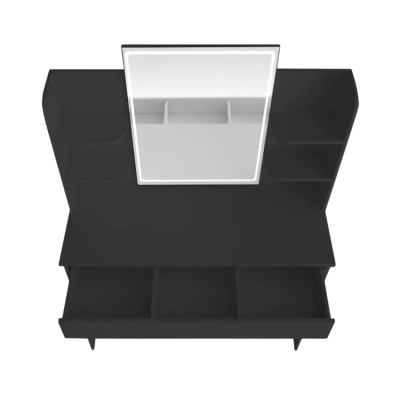 Postazione trucco moderno nero con specchio LED Green